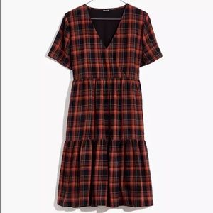 Madewell Plaid Wrap Mini Dress Small